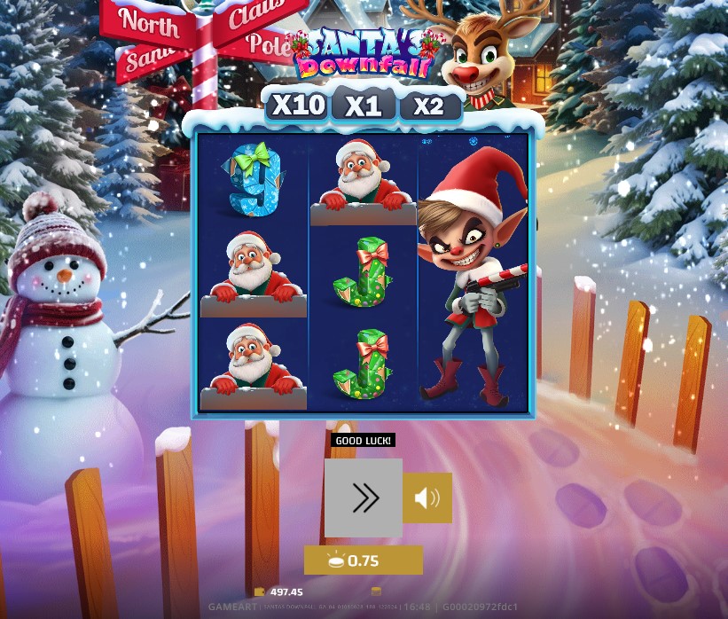 Santa's Downfall by GameArt slot gameplay