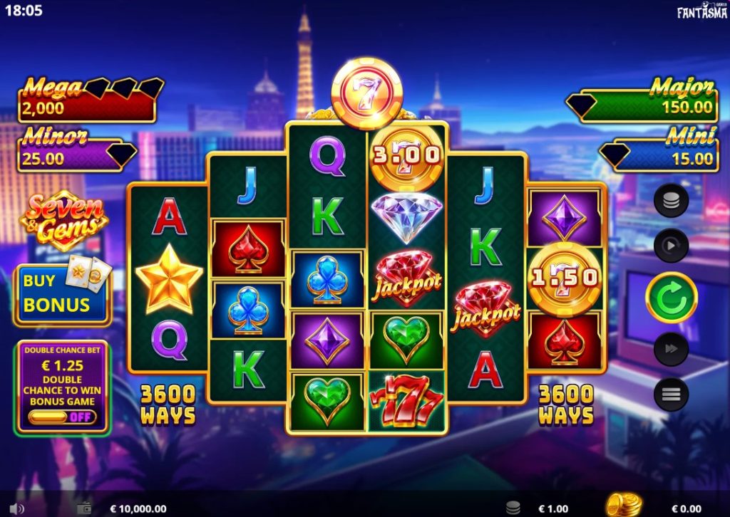 Seven & Gems slot by Fantasma Games