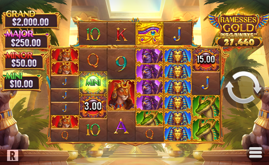 Ramesses Gold Megaways Slot gameplay