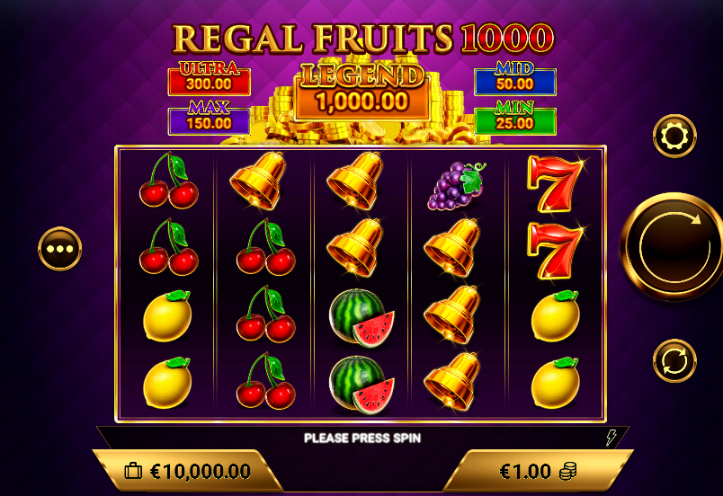 Regal Fruits 1000 Slot Gameplay