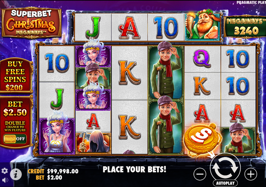 Superbet Christmas Megaways Slot Layout
