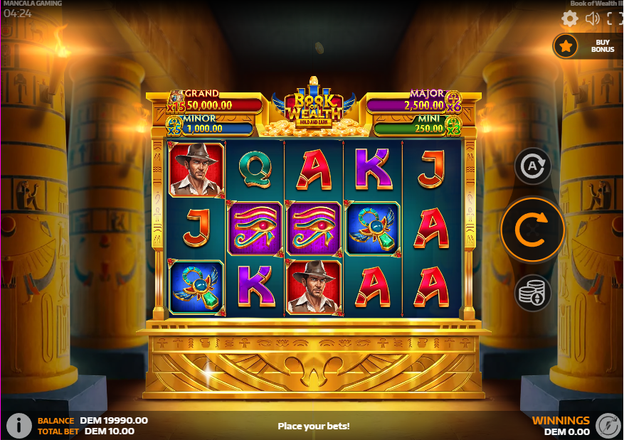 Book of Wealth 3 Slot layout