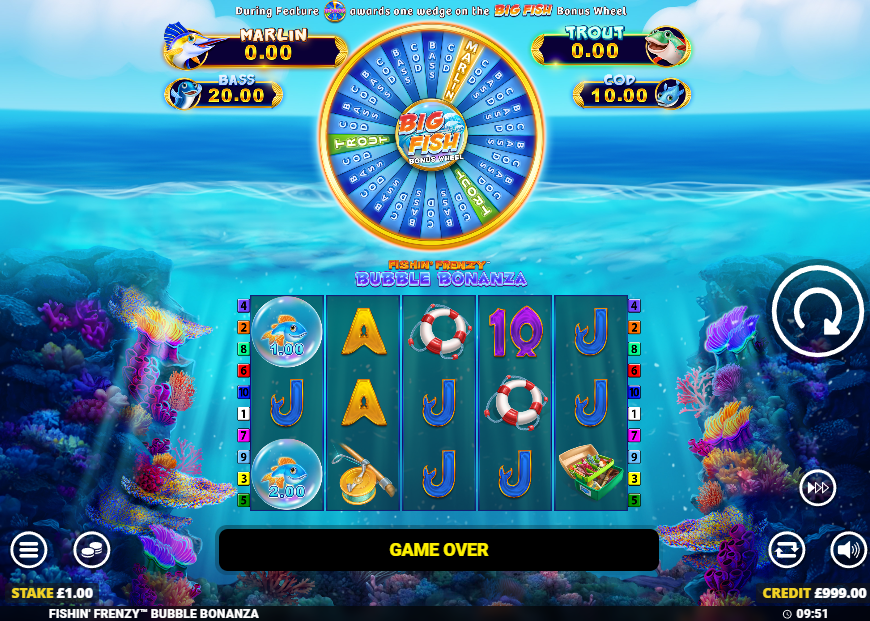 Fishin' Frenzy Bubble Bonanza Slot game