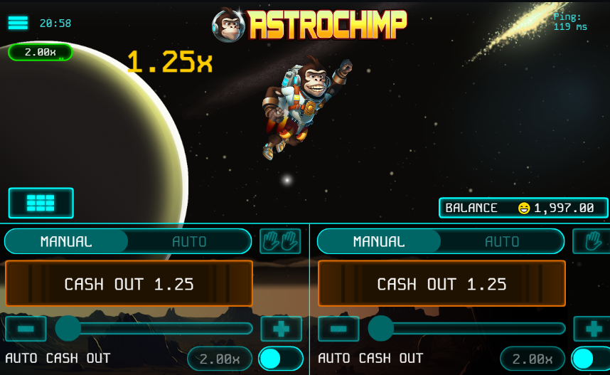 Astrochimp crash game