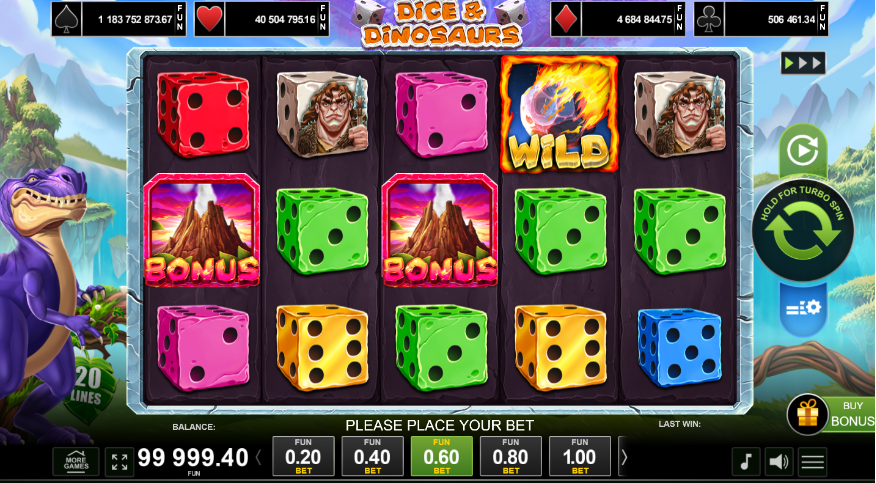 Dice & Dinosaurs Slot Gameplay