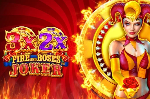 3x 2x Fire and Roses Joker by Triple Edge Studios slot logo