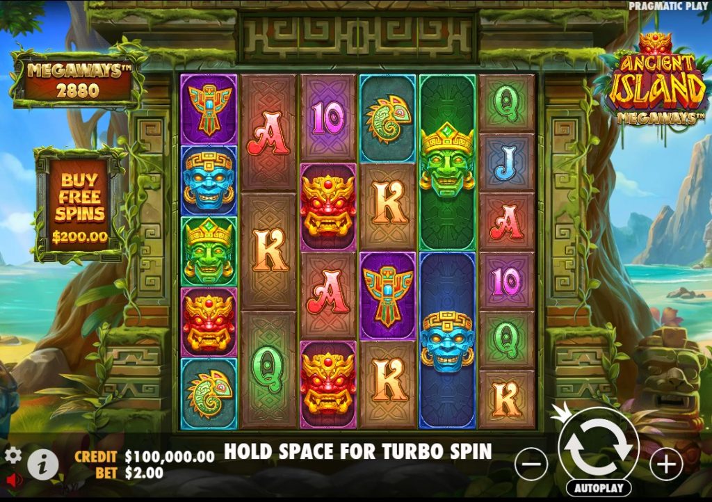 Ancient Island Megaways slot by Pragmatic Play gameplay