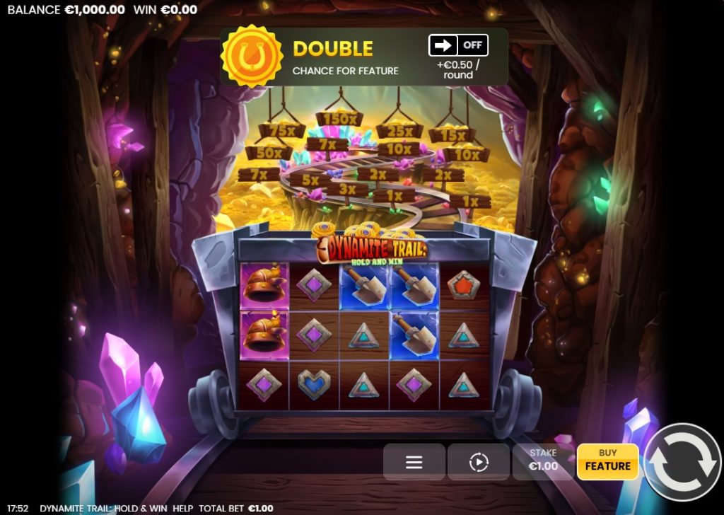 Dynamite Trail: Hold & Win by OctoPlay slot gameplay screen