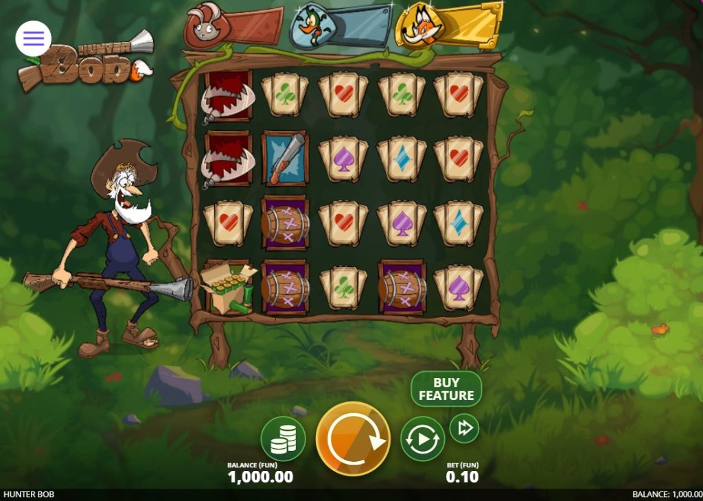 Hunter Bob by 7777 Gaming slot gameplay screen