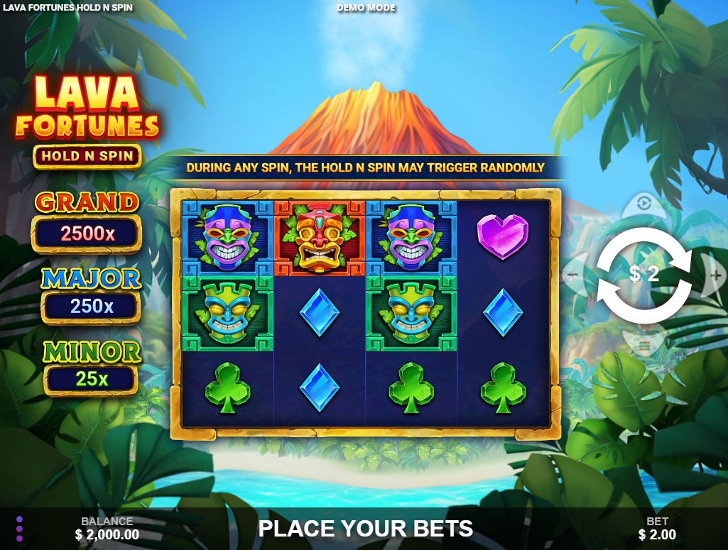 Lava Fortunes Hold N Spin by Wizard Games gameplay