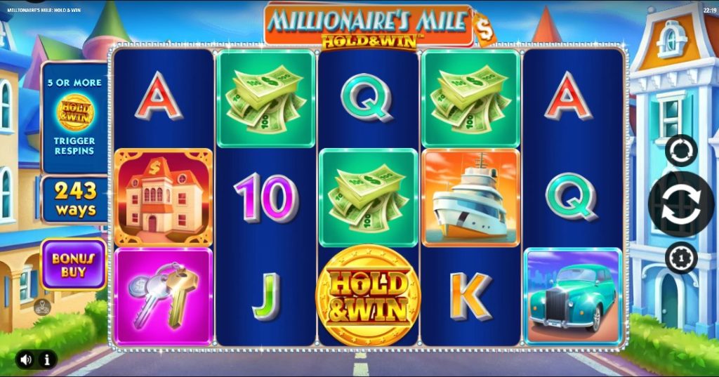 Millionaire's Mile: Hold & Win slot by IGT gameplay screen