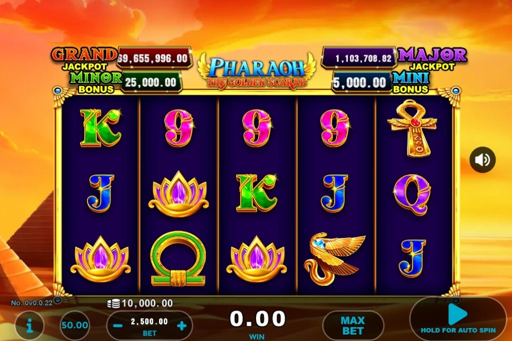 Pharaoh The Golden Scarab by GMW slot gameplay