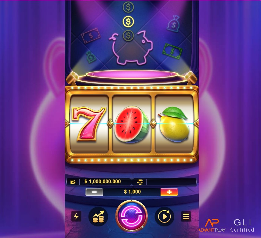 Piggy Bank Gold Slot by Advantplay slot gameplay screen