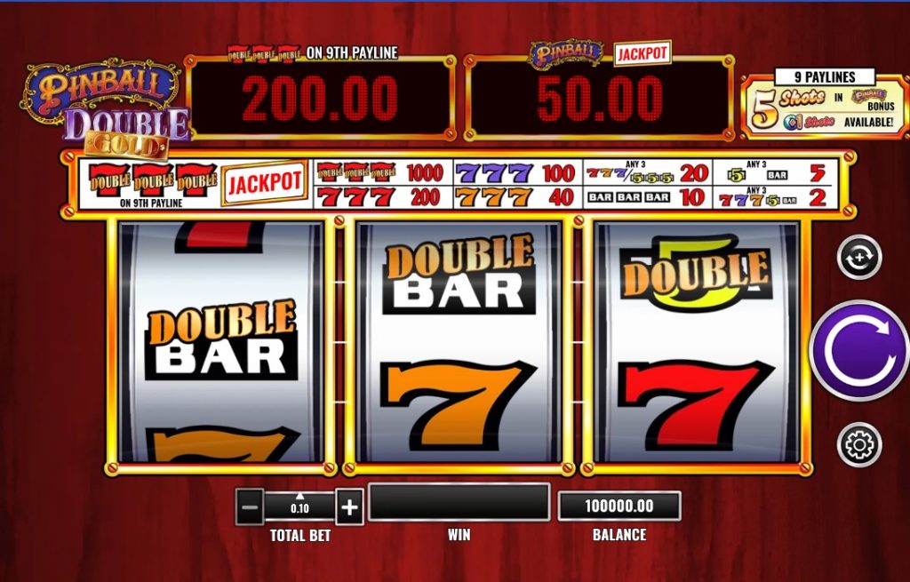 Pinball Double Gold by IGT gameplay screen