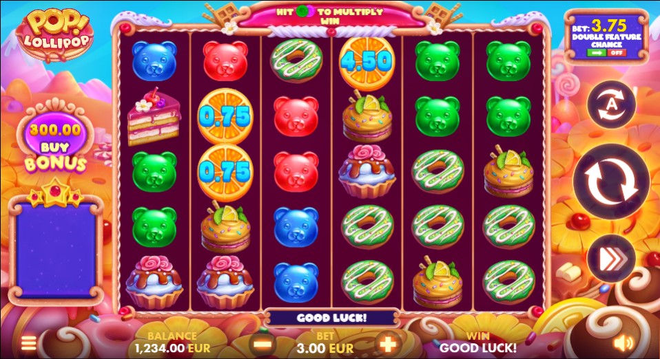 POP! Lollipop by NetGame slot gameplay screen