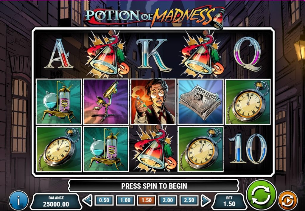 Potion of Madness by Play'n GO slot gameplay