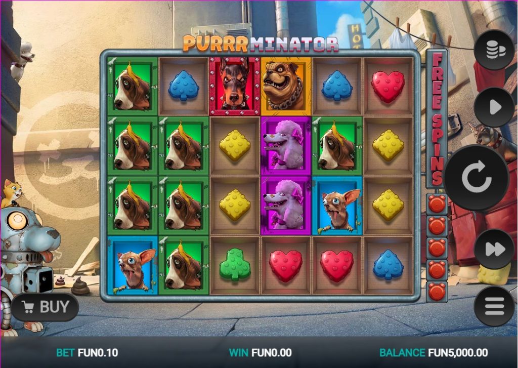 Purrrminator slot by Relax Gaming logo