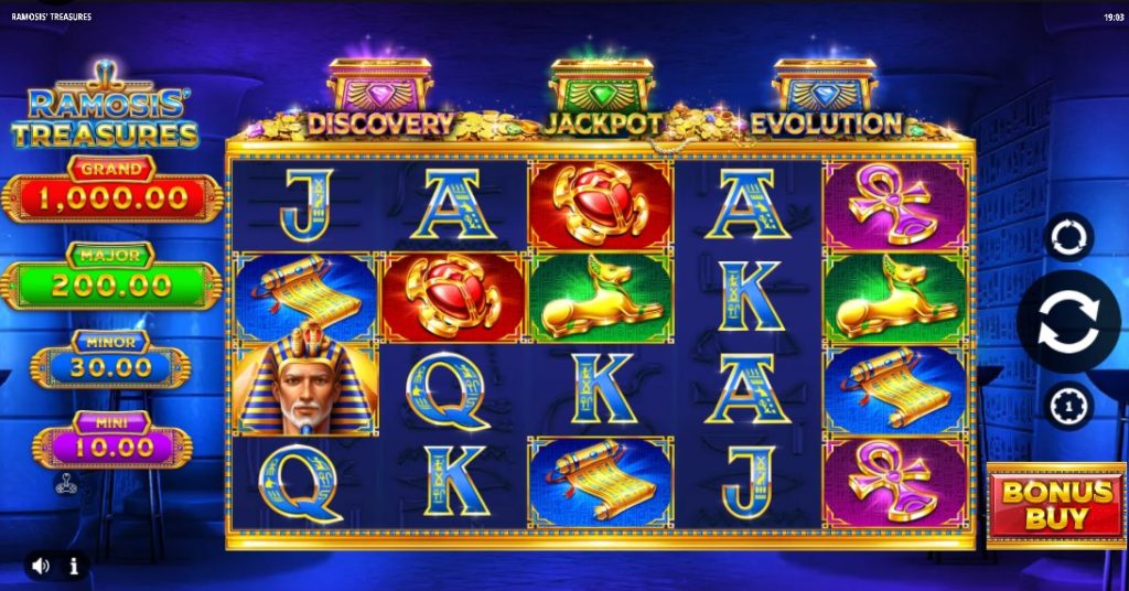 Ramosis’ Treasures by IGT slot gameplay screen