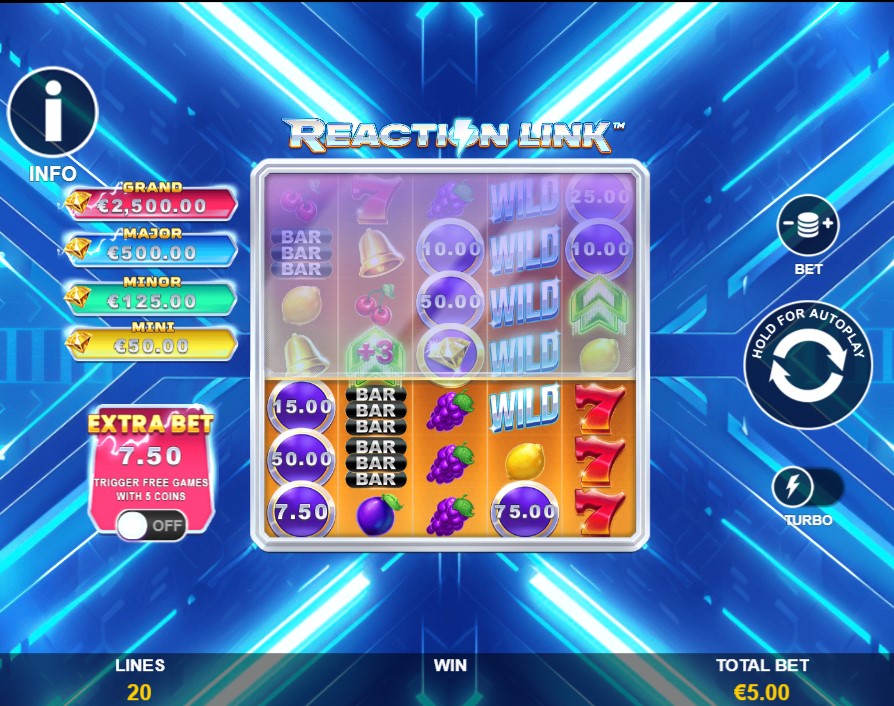 Reaction Link by Playtech slot gameplay