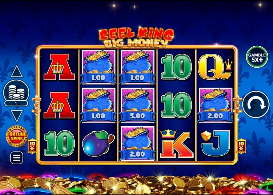 Reel King Big Money introduces an engaging cash collection system where the titular character actively gathers prizes through an innovative multiplier trail, complemented by Fortune Spins mode and multiple bonus variants.