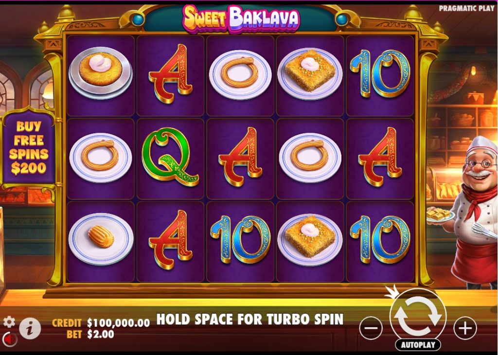 Sweet Baklava by Pragmatic Play slot gameplay screen