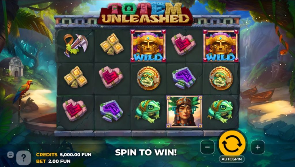 Totem Unleashed by Spinocchio slot gameplay screen