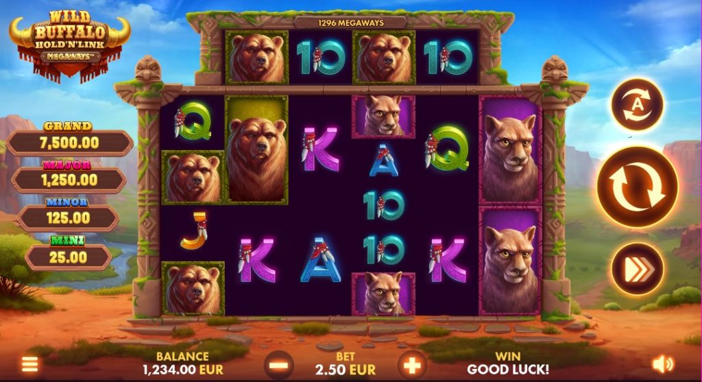 Wild Buffalo Megaways: Hold 'N' Link by NetGame slot gameplay