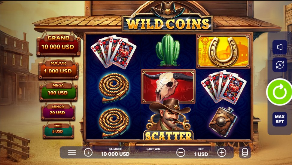 Wild Coins by Onlyplay slot gameplay screen