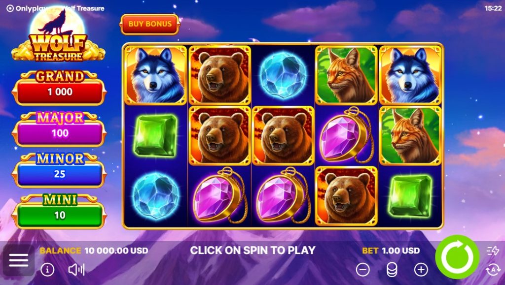 Wolf Treasure by Onlyplay slot gameplay