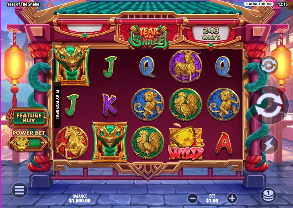 Year of The Snake by Playnetic slot gameplay screen