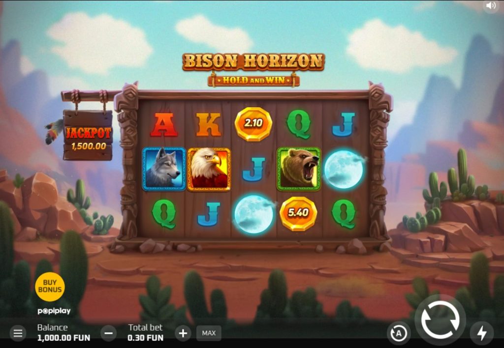 Bison Horizon by Popiplay slot gameplay screen