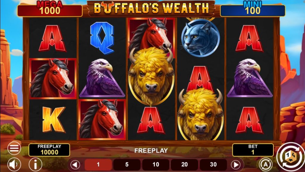 Buffalo’s Wealth Win Spins by 1Spin4Win slot gameplay