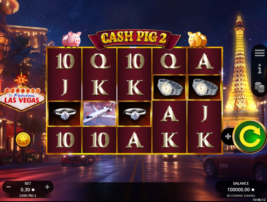 Cash Pig 2 by Booming Games slot gameplay screen