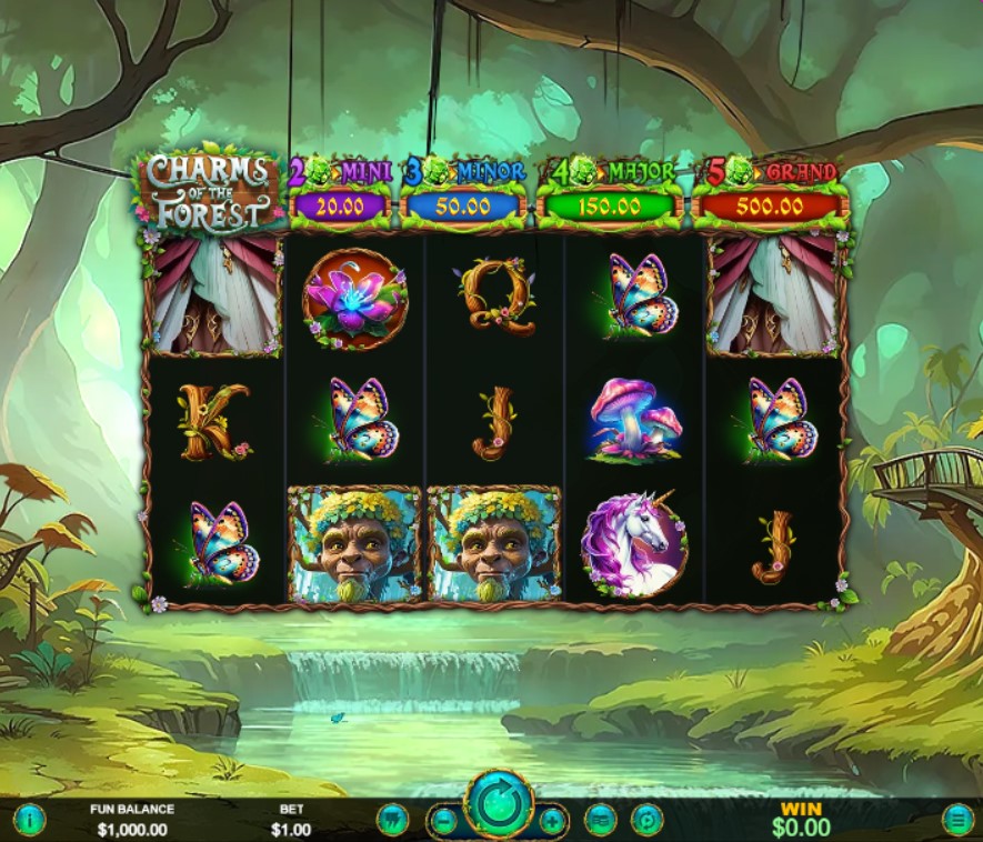 
Charms of the Forest by RTG slot gameplay screen