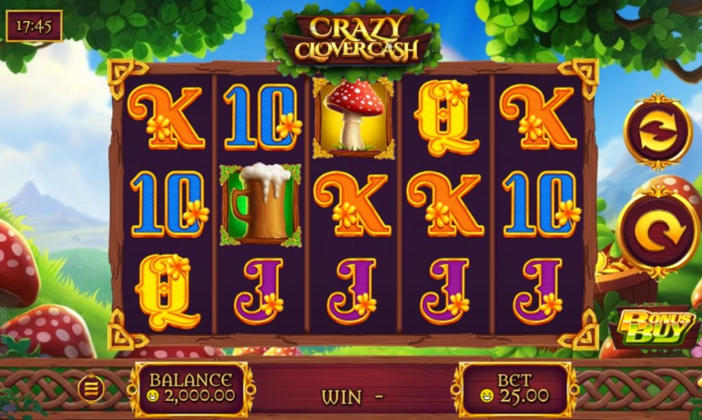 Crazy Clover Cash by Rival slot gameplay screen