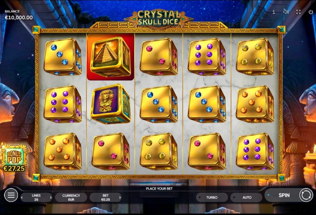 Crystal Skull Dice by Endorphina slot logo