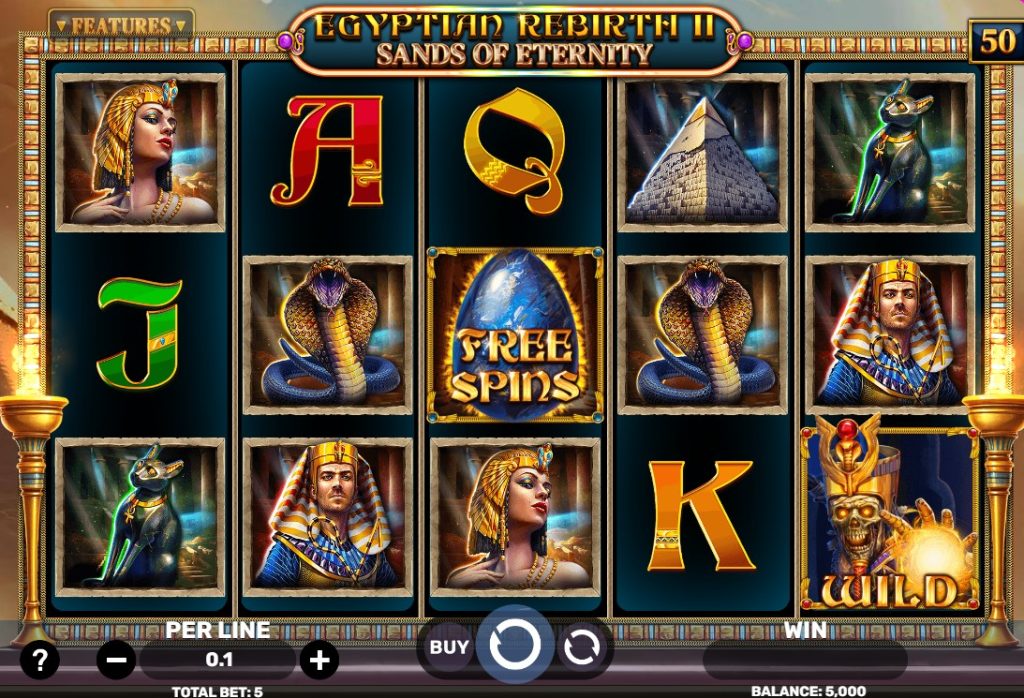 Egyptian Rebirth 2 – Sands of Eternity by Spinomenal slot logo