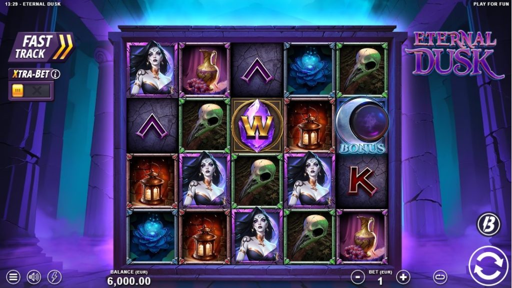 Eternal Dusk by Slotmill slot gameplay screen