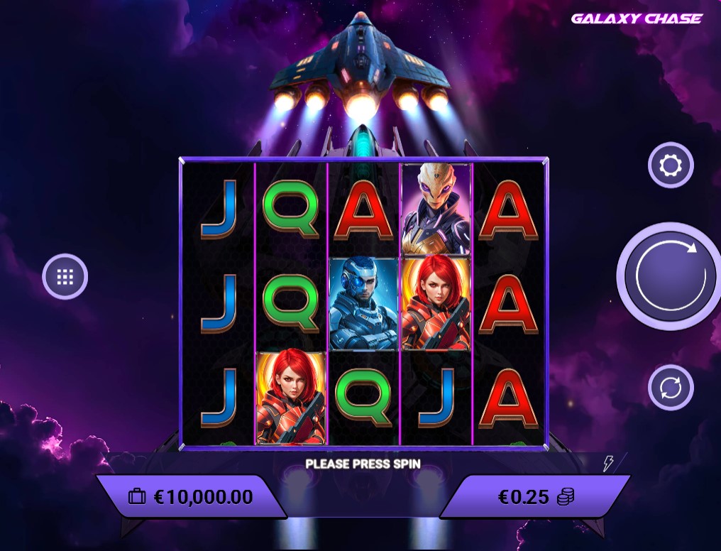 Galaxy Chase by Amigo Gaming slot gameplay screen