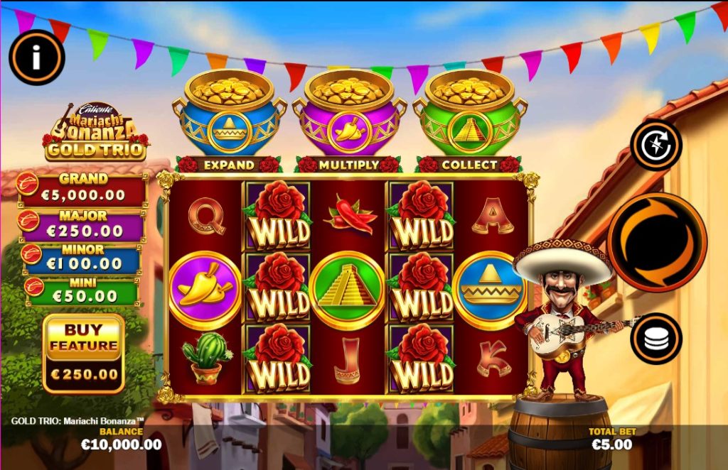 Gold Trio: Mariachi Bonanza by Playtech slot gameplay