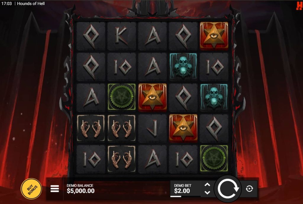 Hounds of Hell by Hacksaw Gaming slot gameplay screen