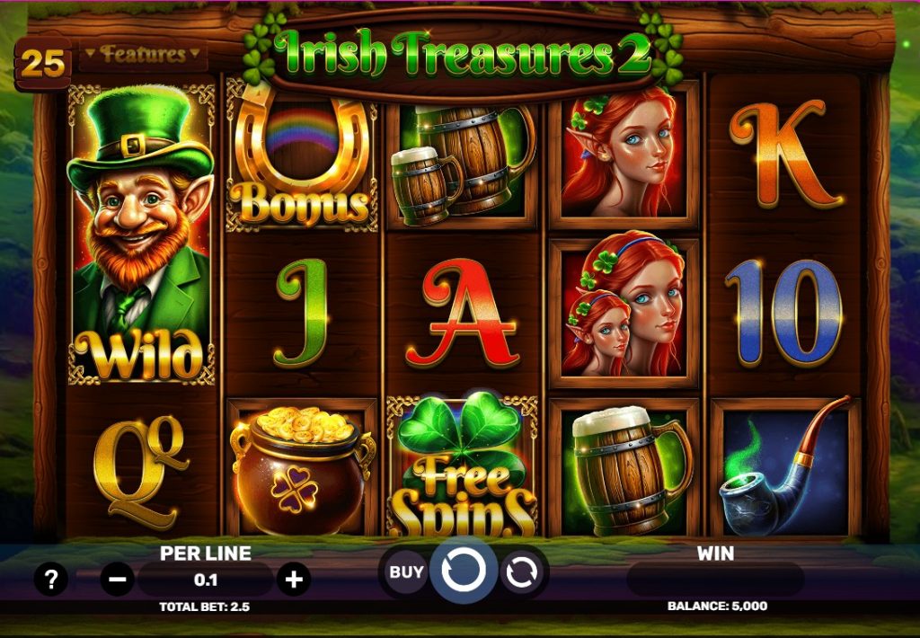 Irish Treasures 2 by Spinomenal slot gameplay