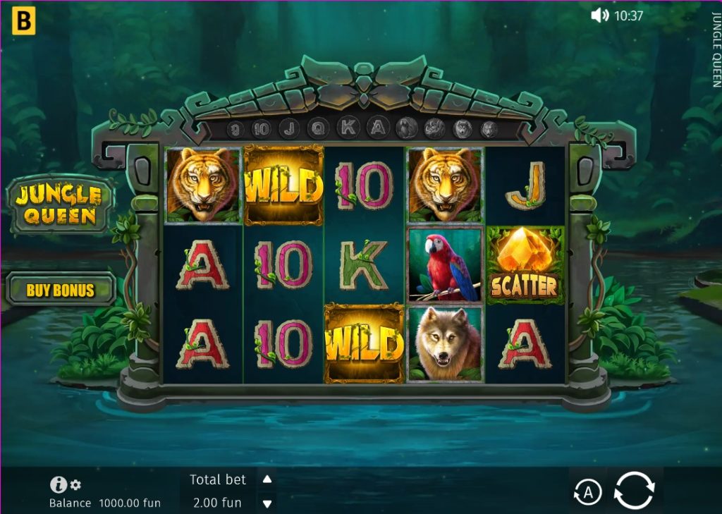 Jungle Queen by BGaming slot gameplay screen