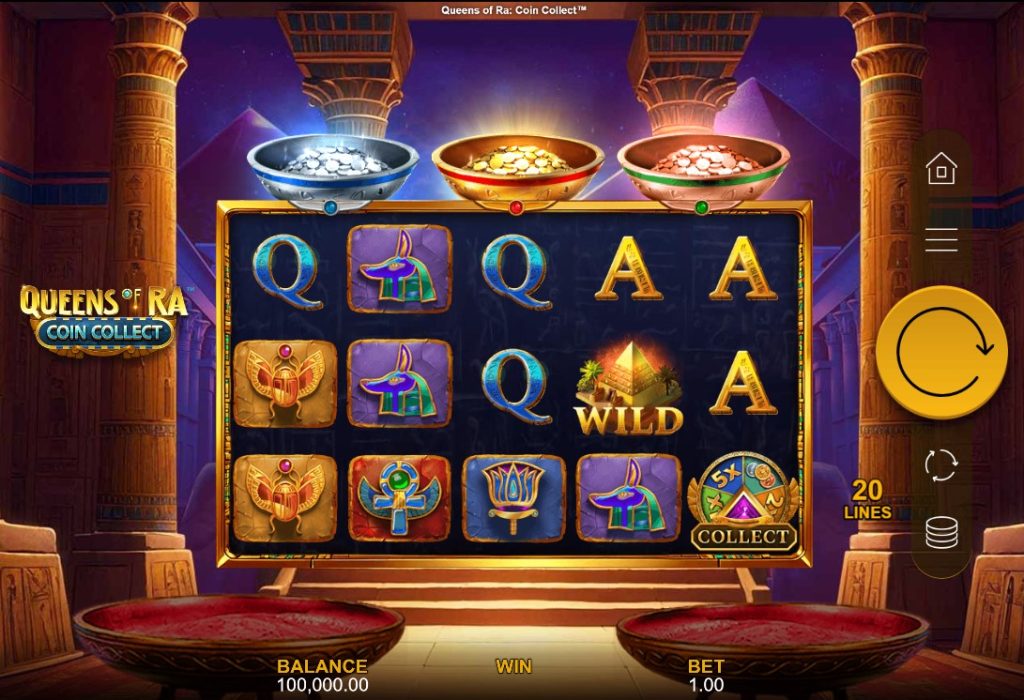 Queens of Ra: Coin Collect by All41Studios slot gameplay