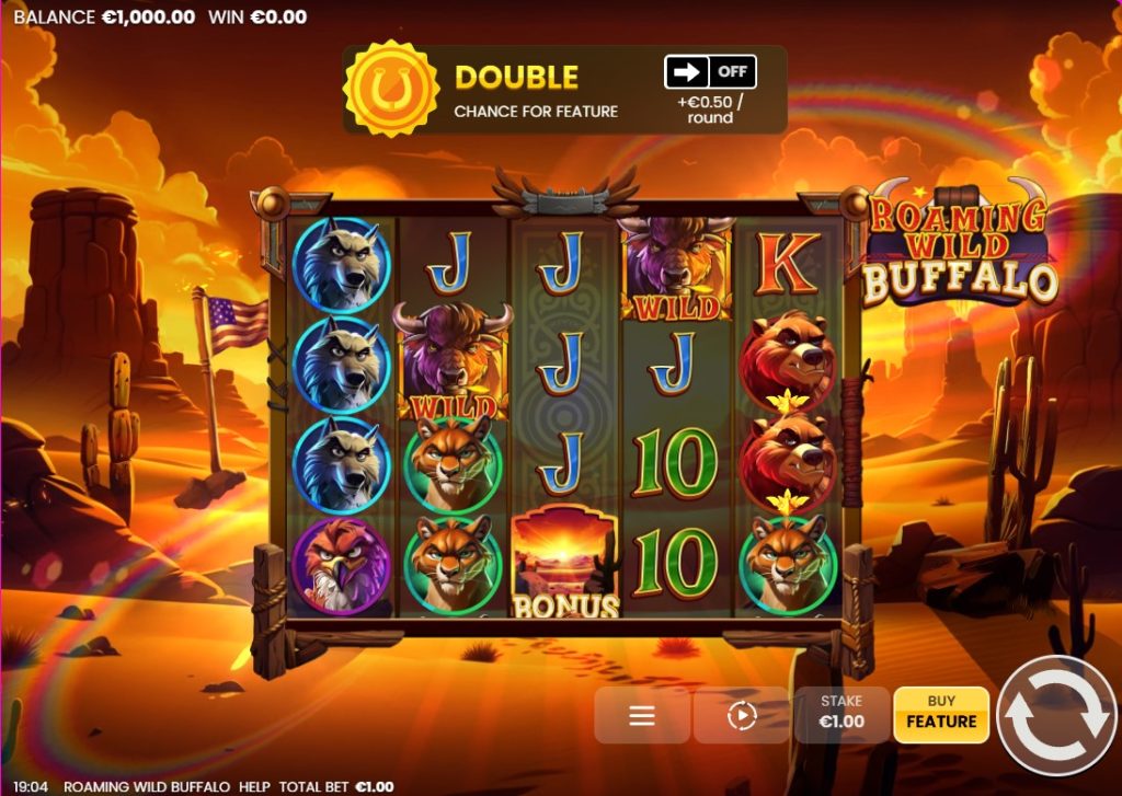 Roaming Wild Buffalo by Octoplay slot gameplay screen