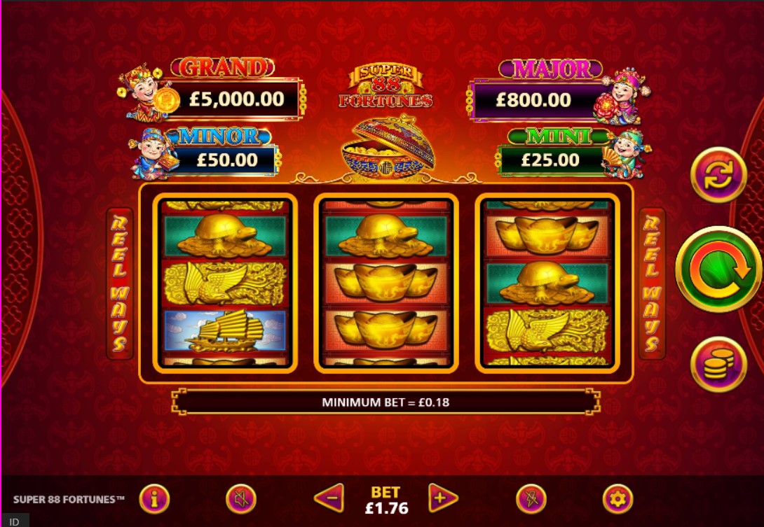 Super 88 Fortunes by Light & Wonder slot gameplay screen