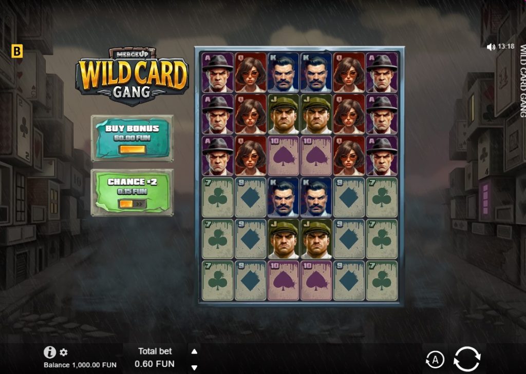 Wild Card Gang by BGaming slot gameplay screen