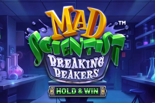 Mad Scientist Breaking Beakers by Betsoft slot logo