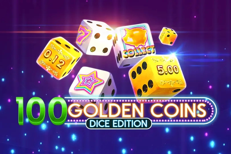 100 Golden Coins Dice Edition by Amusnet slot logo