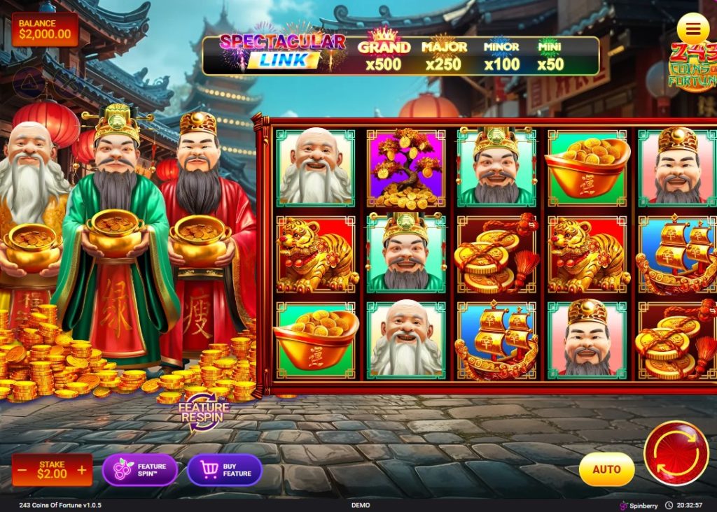 243 Coins of Fortune by Spinberry slot gameplay